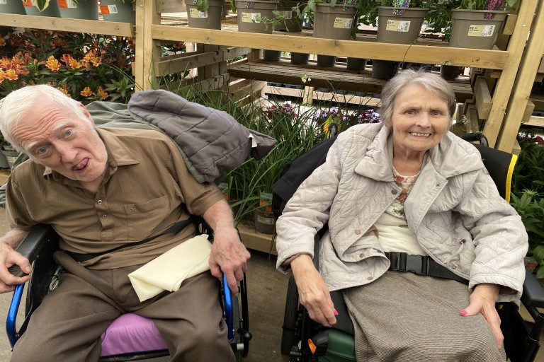 residents taken out for a walk at local park