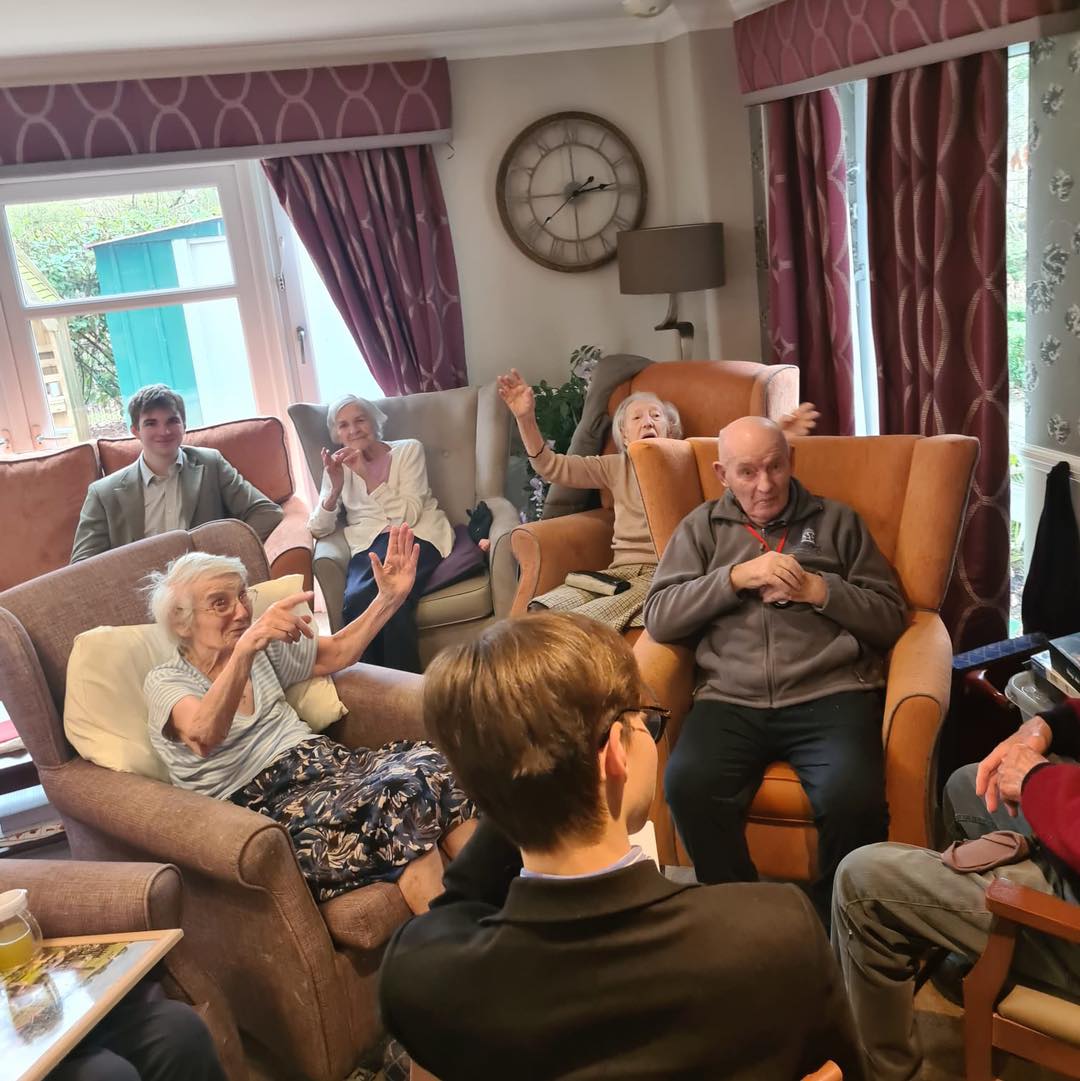 Residents celebrating St David's day at Abingdon Court 