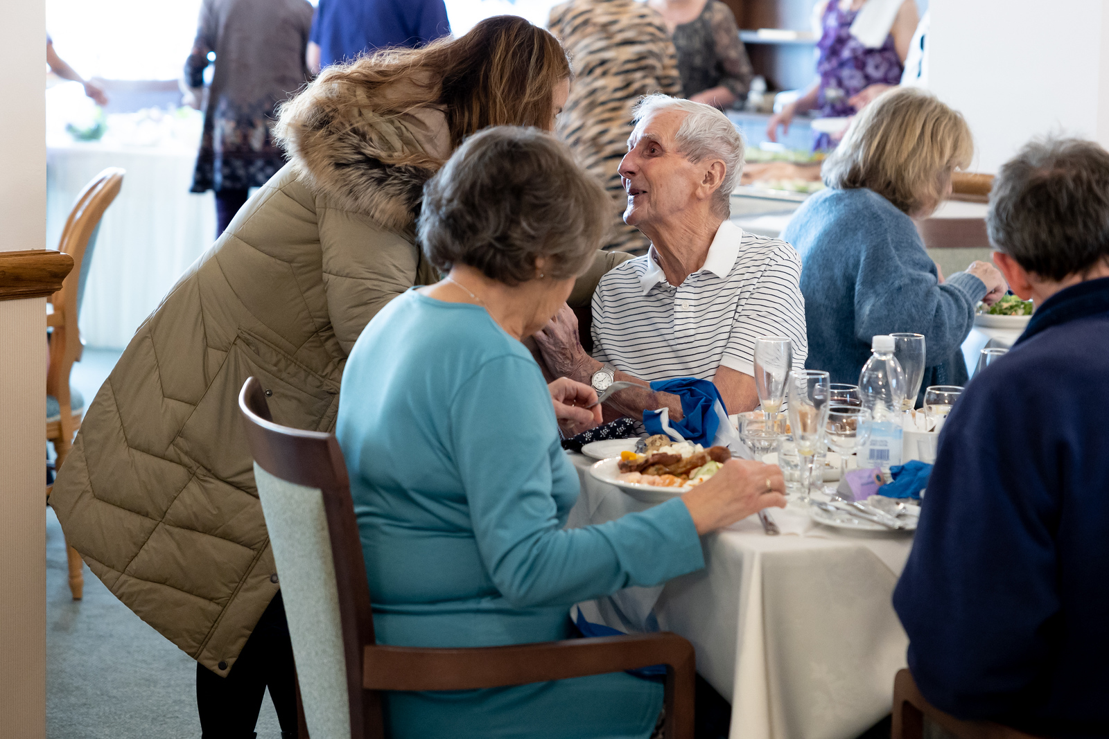 Residents and family at the Pinewood party 