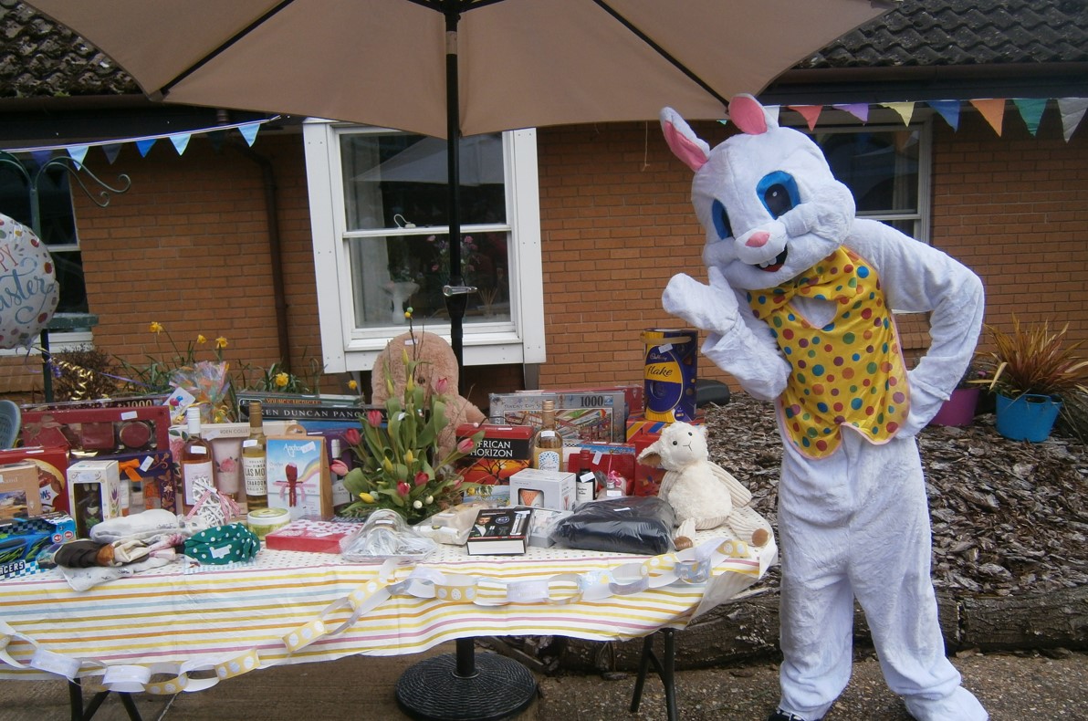 Easter raffle and our Easter bunny