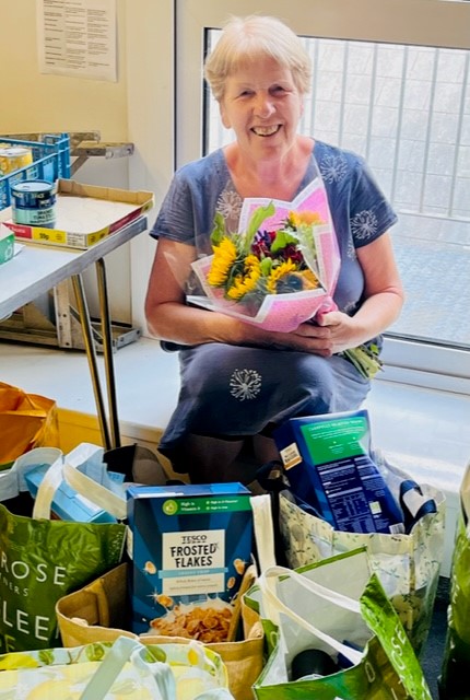 Marie working for the food bank 