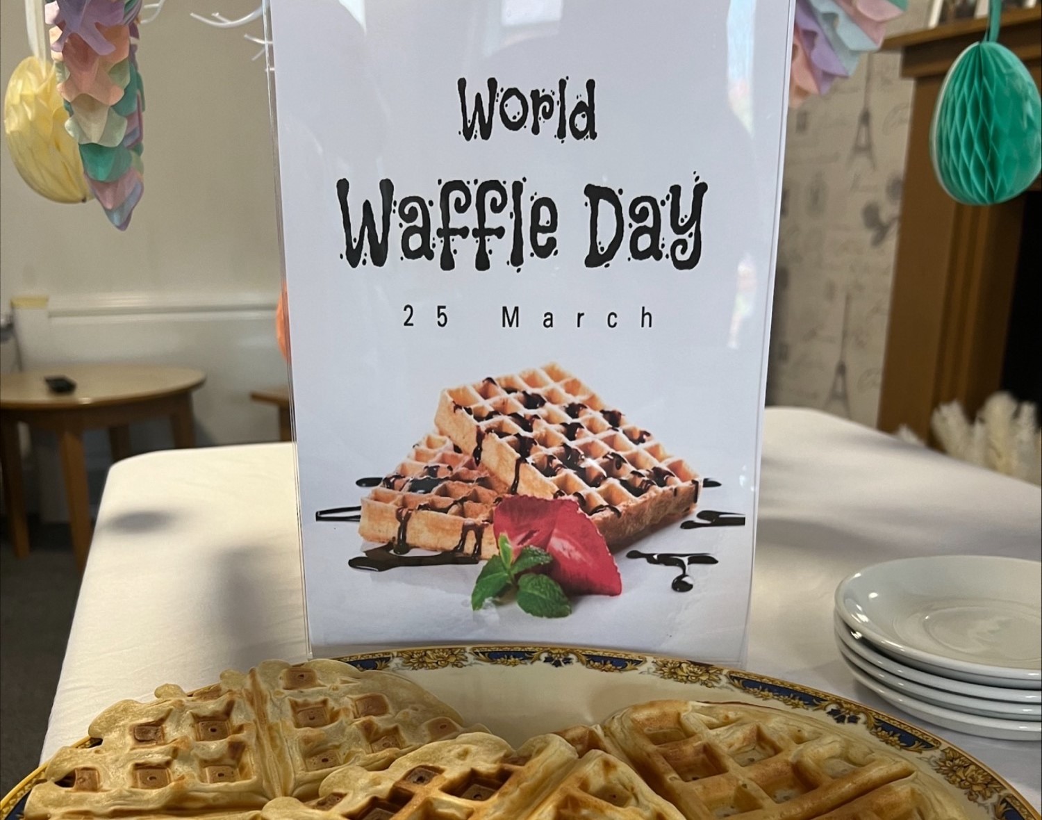 World waffle day at Bowerfield Court 