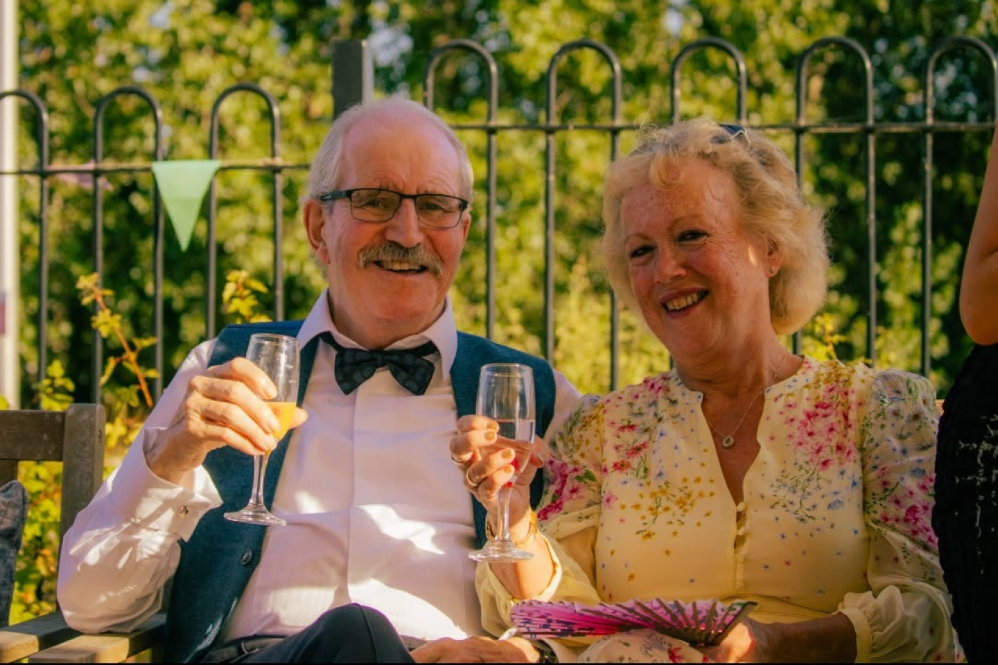 Residents Smiling and sharing a mocktail