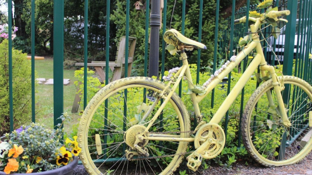 Rosedale garden and bike display 