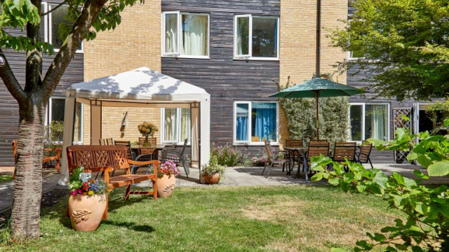 Ashmead garden with gazebo and seating areas