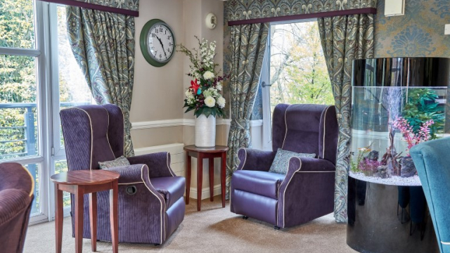 Abingdon Court Lounge area with fish tank