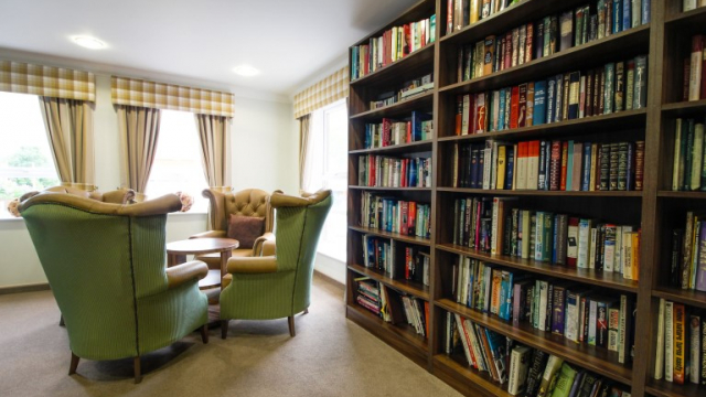 The Moors lounge with bookcase 