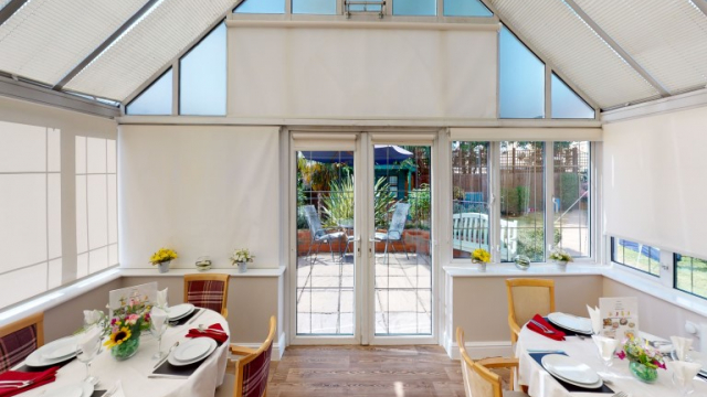 Parkview House dining room and patio doors 