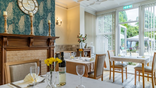 The Hawthorns dining room