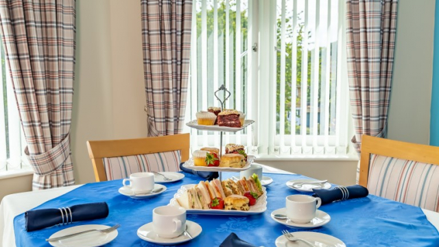 Dussindale Park dining table with afternoon tea