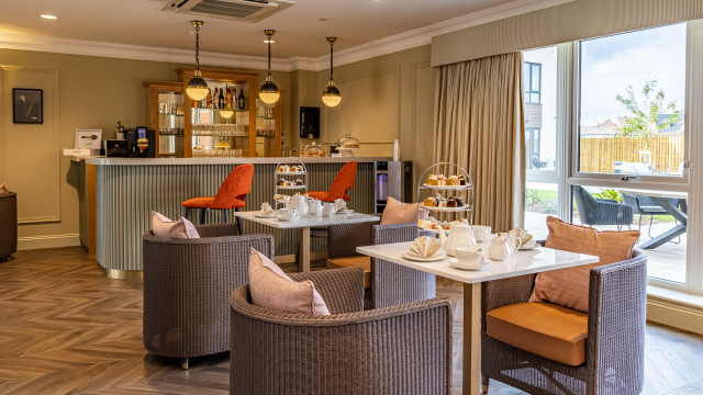 Chartwell Manor Bar area, tables with afternoon tea 