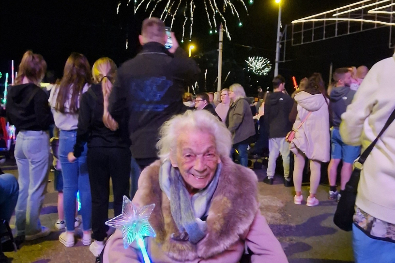 One of the ladies at Blackpool Illumination switch on