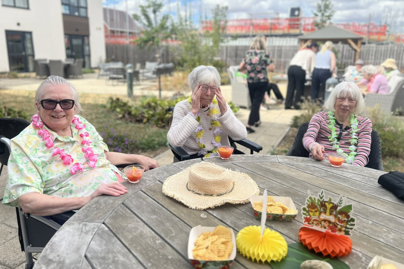Residents enjoying the party